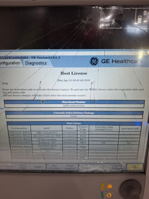 GE Healthcare Carescape B650 Post Anesthesia Care Patient Monitor