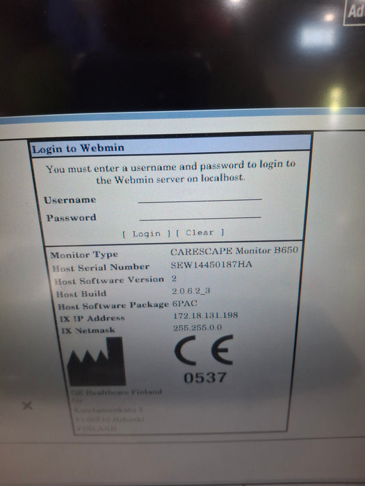 GE Healthcare Carescape B650 Patient Monitor