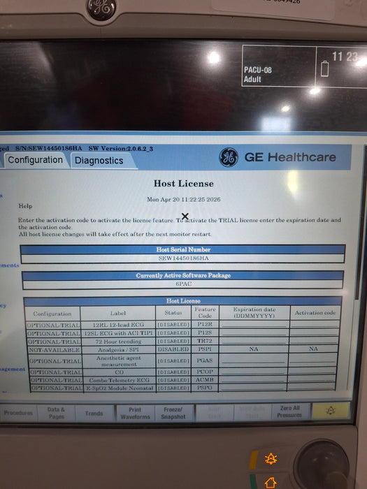 GE Healthcare Carescape B650 Post Anesthesia Care Patient Monitor