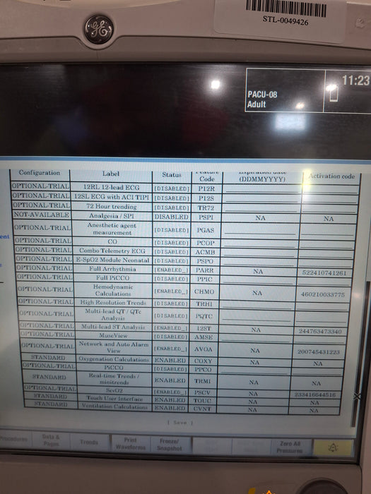GE Healthcare Carescape B650 Post Anesthesia Care Patient Monitor