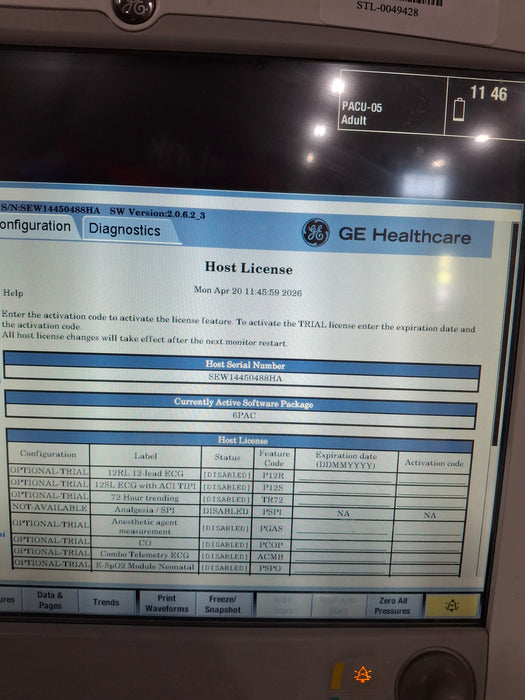 GE Healthcare Carescape B650 Post Anesthesia Care Patient Monitor