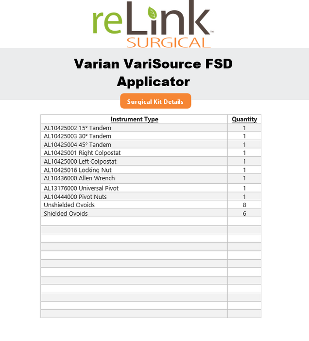Varian VariSource FSD Applicator Set