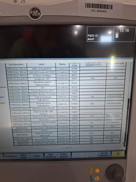 GE Healthcare Carescape B650 Post Anesthesia Care Patient Monitor