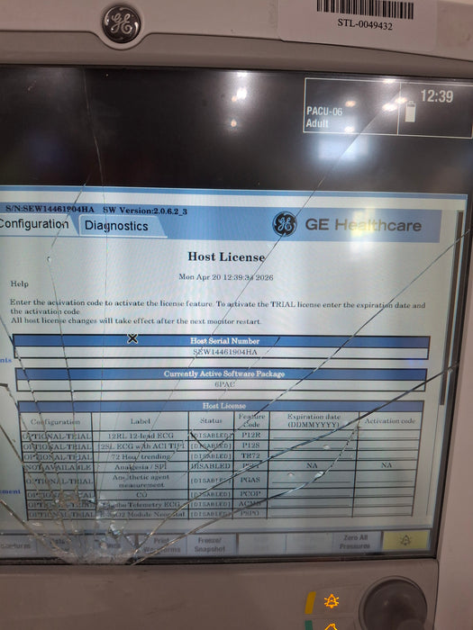 GE Healthcare Carescape B650 Post Anesthesia Care Patient Monitor