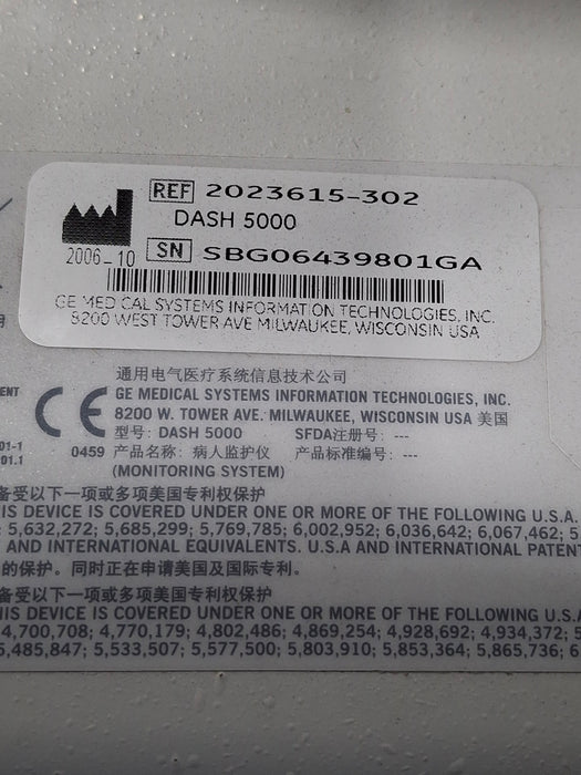 GE Healthcare GE Healthcare Dash 5000 - Masimo SpO2 Patient Monitor Patient Monitors reLink Online