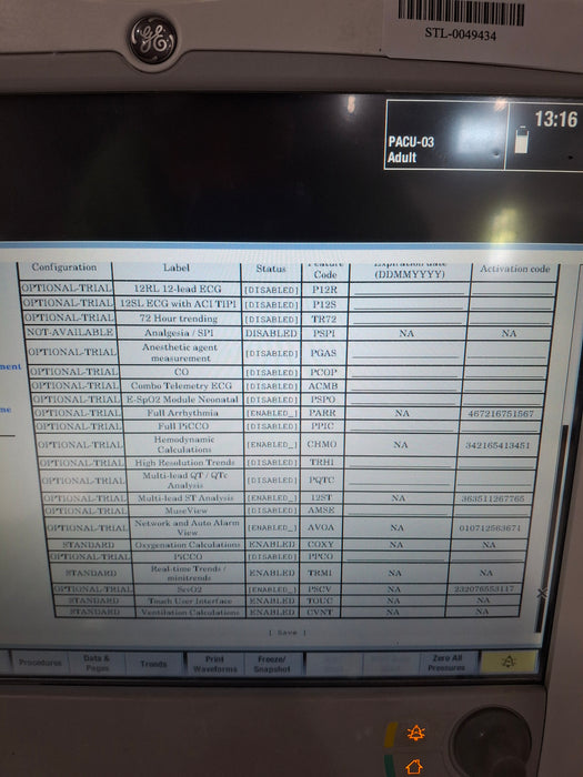 GE Healthcare Carescape B650 Post Anesthesia Care Patient Monitor