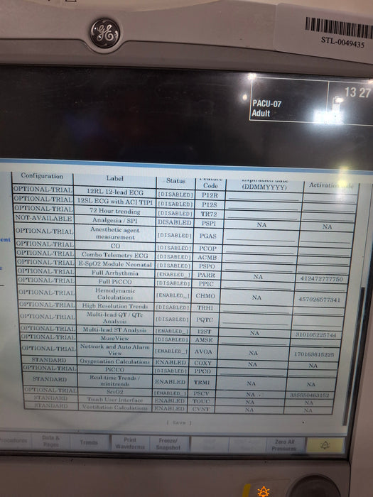 GE Healthcare Carescape B650 Post Anesthesia Care Patient Monitor