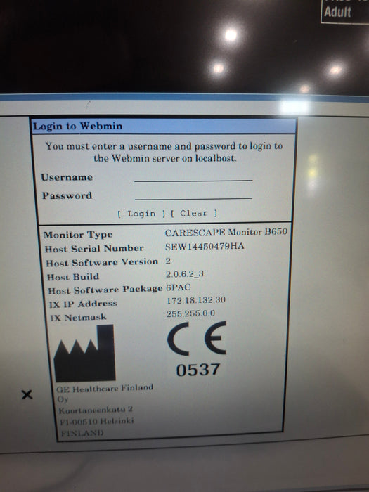 GE Healthcare Carescape B650 Post Anesthesia Care Patient Monitor