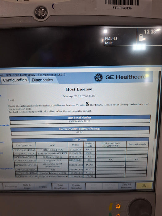 GE Healthcare Carescape B650 Post Anesthesia Care Patient Monitor