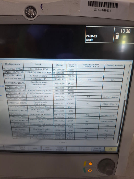 GE Healthcare Carescape B650 Post Anesthesia Care Patient Monitor