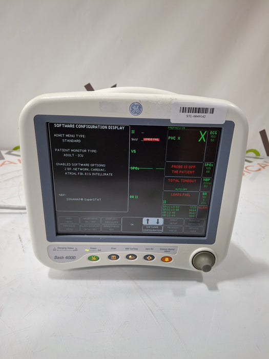 GE Healthcare Dash 4000 - GE/Nellcor SpO2 Patient Monitor