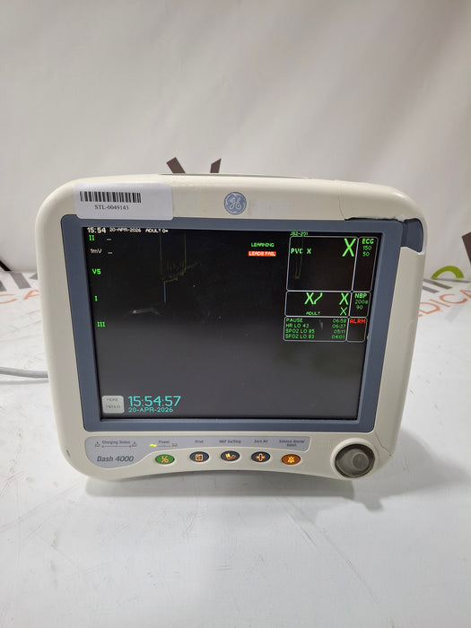 GE Healthcare Dash 4000 - GE/Nellcor SpO2 Patient Monitor