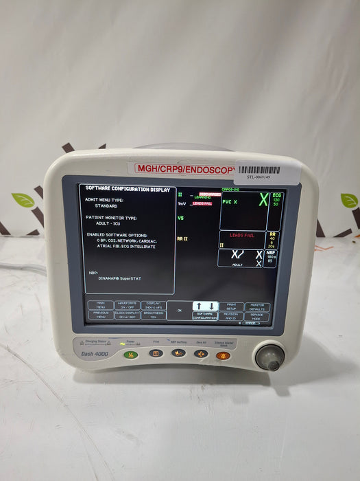 GE Healthcare Dash 4000 - Masimo SpO2 Patient Monitor