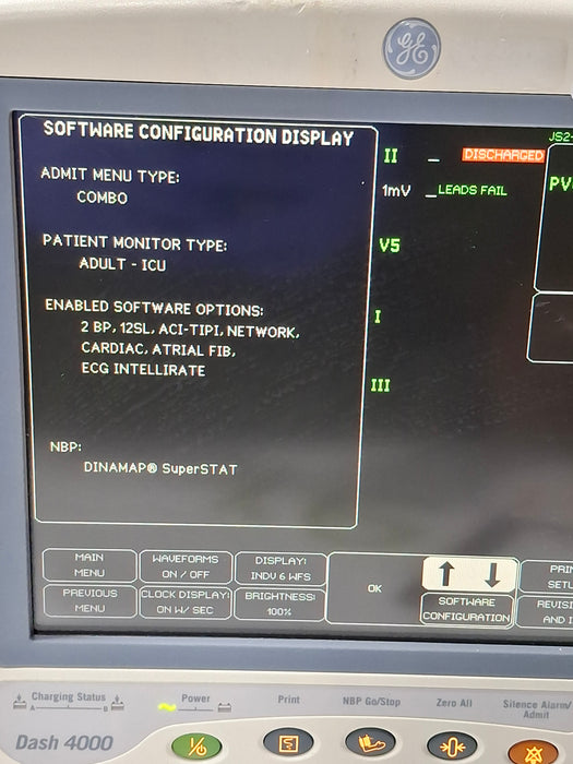 GE Healthcare Dash 4000 - GE/Nellcor SpO2 Patient Monitor