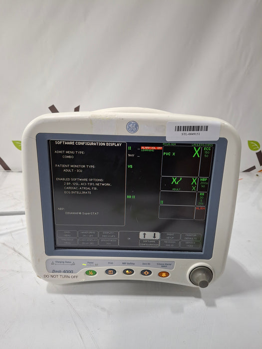GE Healthcare Dash 4000 - GE/Nellcor SpO2 Patient Monitor