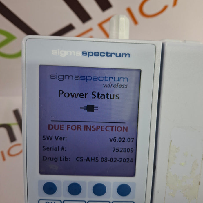 Baxter Sigma Spectrum 6.02.07 with B/G Battery Infusion Pump