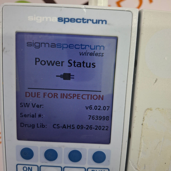 Baxter Sigma Spectrum 6.02.07 with B/G Battery Infusion Pump