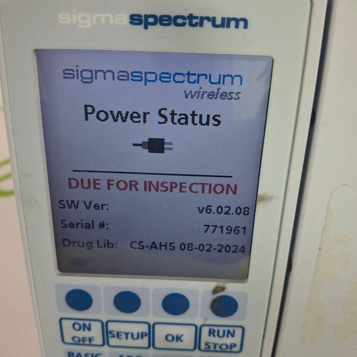 Baxter Sigma Spectrum 6.02.08 with B/G Battery Infusion Pump