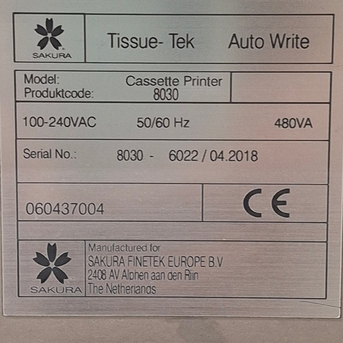 SAKURA Tissue-Tek Auto Write Cassette Printer