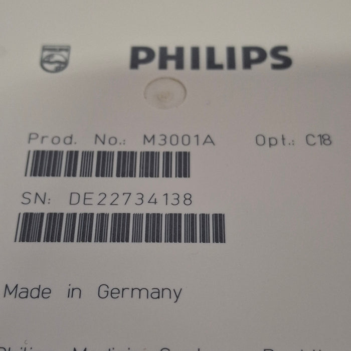 Philips M3001A-C18 Fast SpO2, NIBP, 12 lead ECG, Temp, IBP MMS Module