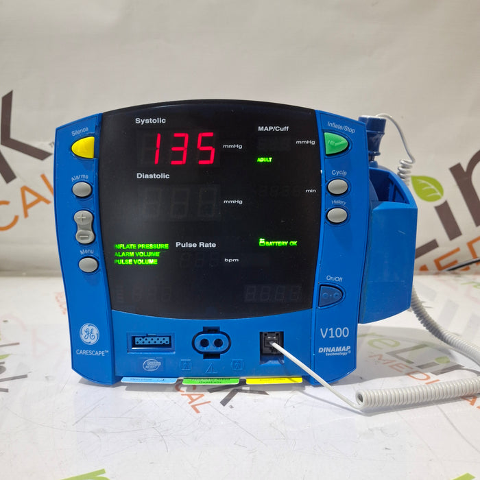 GE Healthcare Dinamap V100 - NIBP, SpO2, Temp Vital Signs Monitor