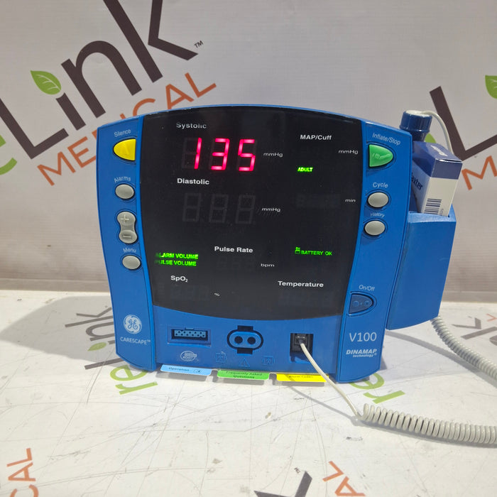 GE Healthcare Dinamap V100 - NIBP, SpO2, Temp Vital Signs Monitor