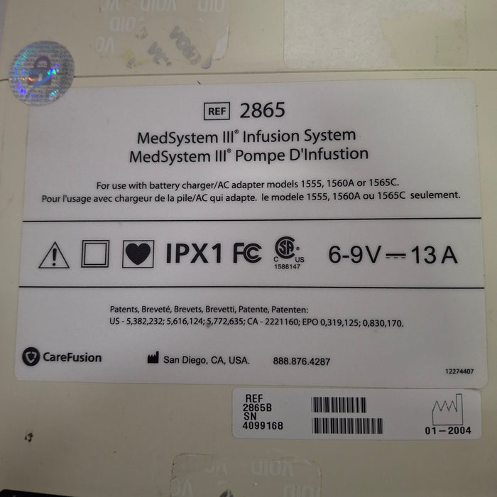 CareFusion Medsystem III 2865 Infusion Pump