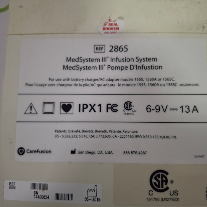 CareFusion Medsystem III 2865 Infusion Pump