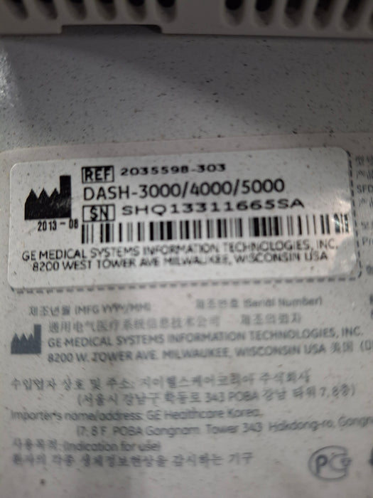 GE Healthcare Dash 5000 - GE/Nellcor SpO2 Patient Monitor