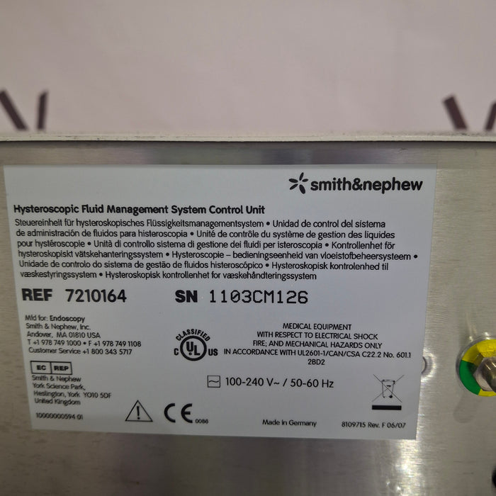Smith & Nephew 7210164 Hysteroscopic Fluid Management System Control Unit