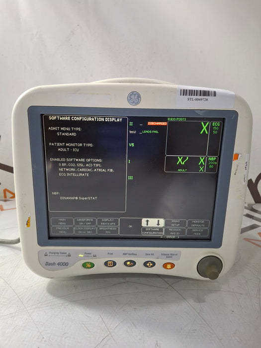 GE Healthcare Dash 4000 - GE/Nellcor SpO2 Patient Monitor