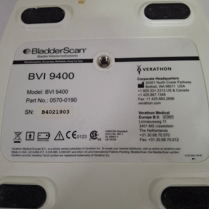 Verathon Medical, Inc BVI 9400 Bladderscan