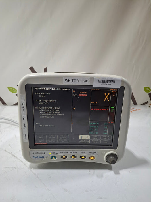 GE Healthcare Dash 4000 - Masimo SpO2 Patient Monitor