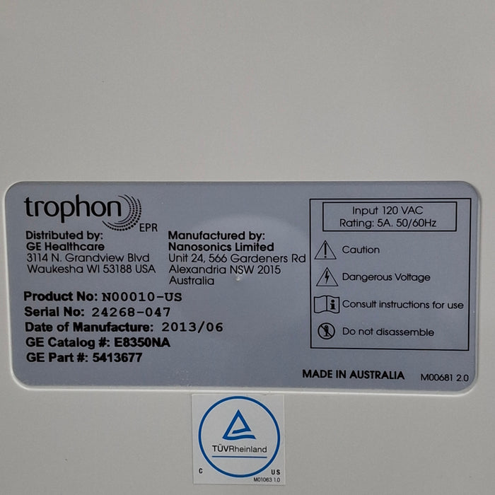 NanoSonics NanoSonics Trophon EPR High Level Disinfection Ultrasound reLink Online