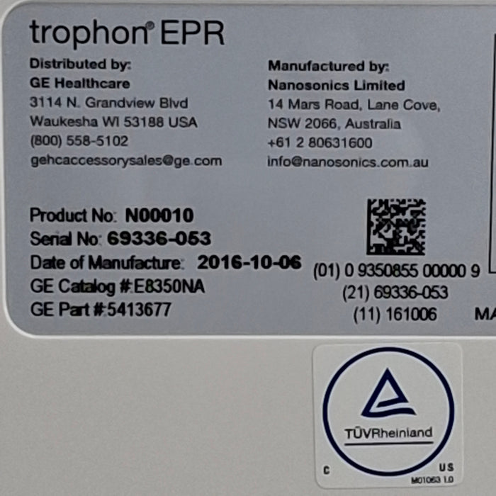 NanoSonics Trophon EPR High Level Disinfection