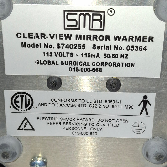 Global Surgical Corporation S740255 Clear-View Mirror Warmer