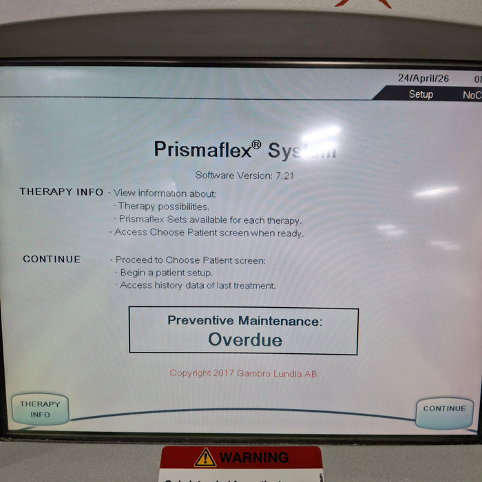 Gambro Gambro Prismaflex Dialysis Machine Dialysis reLink Online