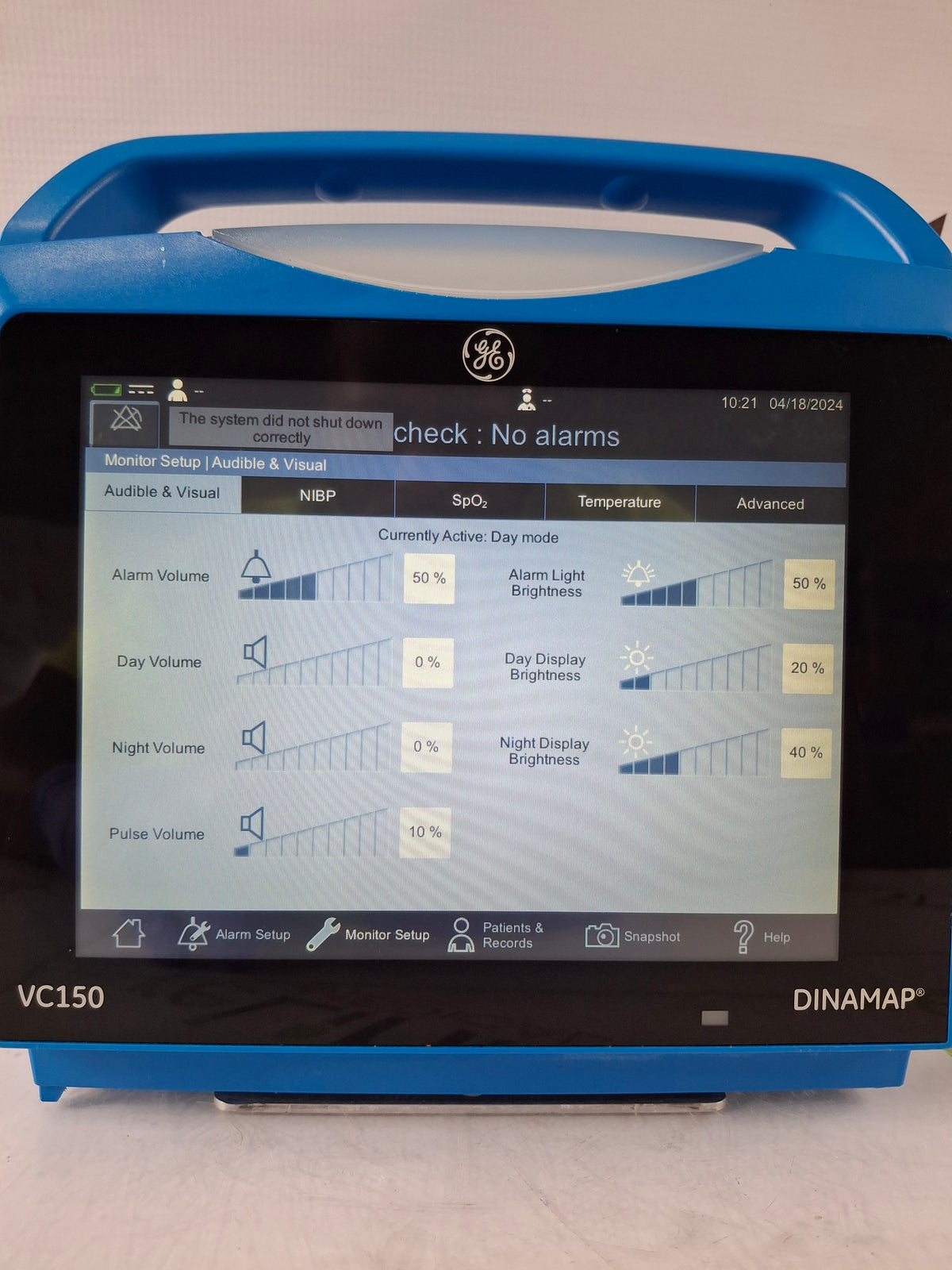 GE Healthcare Carescape VC150 Nellcor Vital Signs Monitor