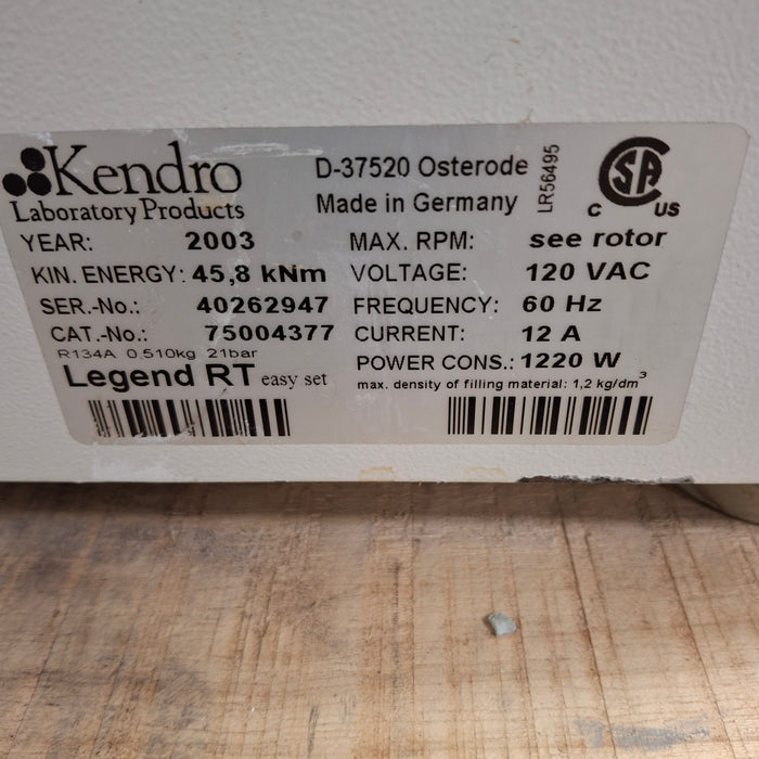 Thermo Electron Sorvall Legend RT Benchtop Centrifuge