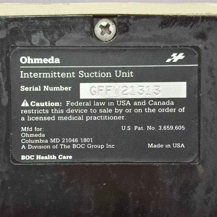 Ohmeda Medical Ohmeda Medical 200 Intermittent Suction Unit Respiratory reLink Online