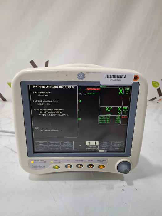 GE Healthcare Dash 4000 - Masimo SpO2 Patient Monitor