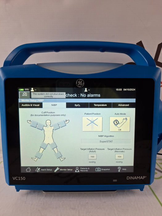 GE Healthcare Carescape VC150 Nellcor Vital Signs Monitor