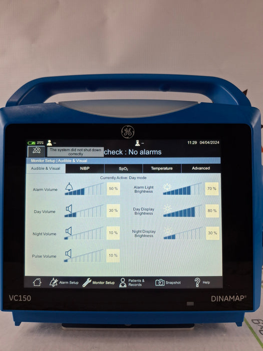 GE Healthcare Carescape VC150 Nellcor Vital Signs Monitor
