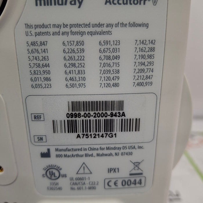 Mindray Datascope Accutorr V Vital Signs Monitor