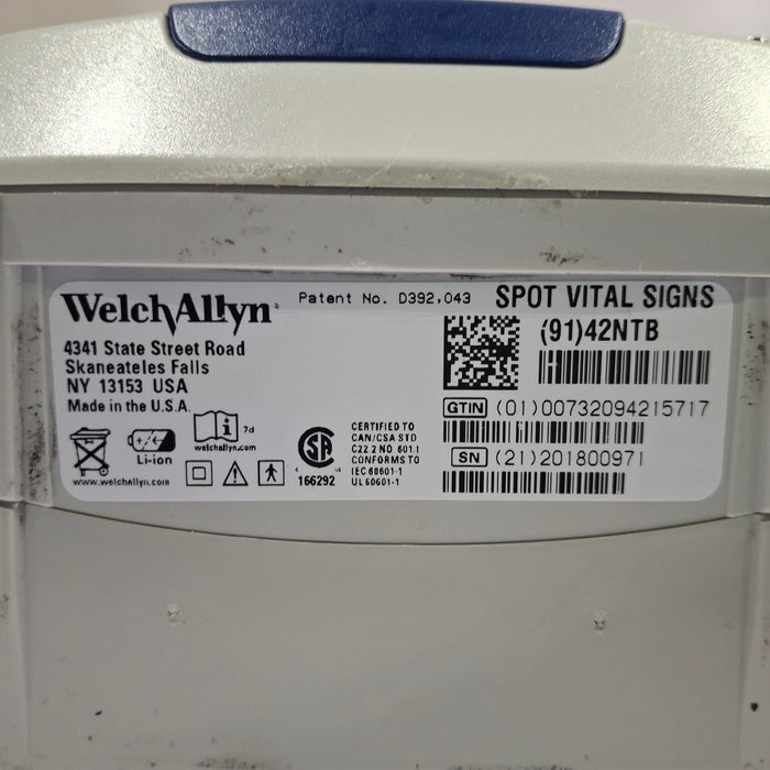 Welch Allyn Spot 420 - NIBP, Temp, Nellcor SpO2 Vital Signs Monitor