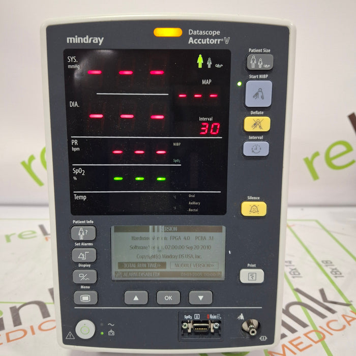 Mindray Datascope Accutorr V Vital Signs Monitor