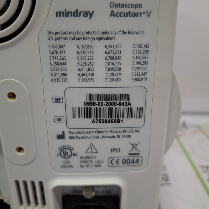 Mindray Datascope Accutorr V Vital Signs Monitor