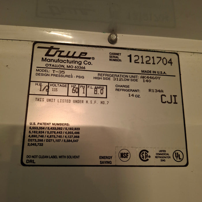 True Manufacturing Co Inc T-35 Commercial Refrigerator