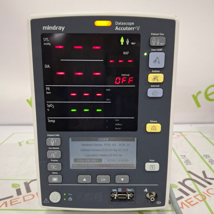 Mindray Datascope Accutorr V Vital Signs Monitor