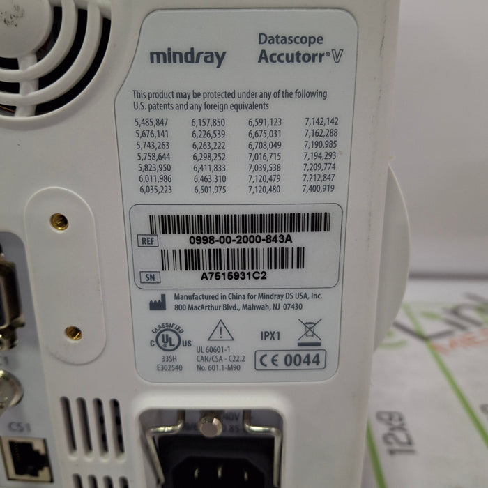 Mindray Datascope Accutorr V Vital Signs Monitor